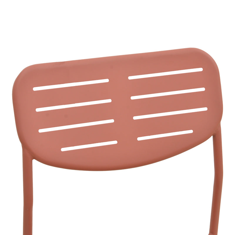 Καρέκλα Deraby  στοιβαζόμενη terracotta μέταλλο 52.5x45.5x83εκ - Pakobazaar