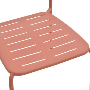 Καρέκλα Deraby  στοιβαζόμενη terracotta μέταλλο 52.5x45.5x83εκ - Pakobazaar
