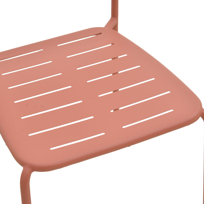 Καρέκλα Deraby  στοιβαζόμενη terracotta μέταλλο 52.5x45.5x83εκ - Pakobazaar