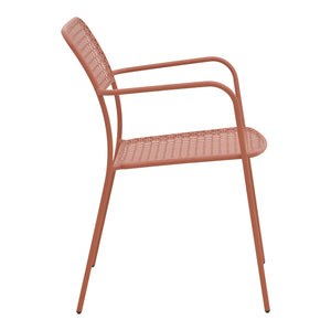 Πολυθρόνα Federal  στοιβαζόμενη terracotta μέταλλο 57x58x81.5εκ - Pakobazaar