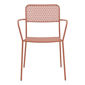 Πολυθρόνα Federal  στοιβαζόμενη terracotta μέταλλο 57x58x81.5εκ - Pakobazaar