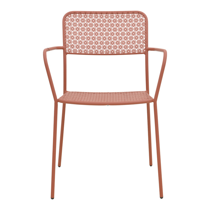 Πολυθρόνα Federal  στοιβαζόμενη terracotta μέταλλο 57x58x81.5εκ - Pakobazaar