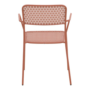 Πολυθρόνα Federal  στοιβαζόμενη terracotta μέταλλο 57x58x81.5εκ - Pakobazaar