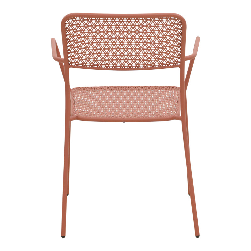 Πολυθρόνα Federal  στοιβαζόμενη terracotta μέταλλο 57x58x81.5εκ - Pakobazaar