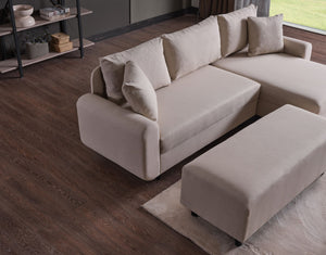 Γωνιακός Καναπές Sissi Μπεζ 230x125x72 εκ.