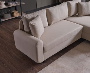 Γωνιακός Καναπές Sissi Μπεζ 230x125x72 εκ.