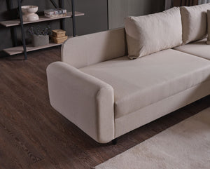 Γωνιακός Καναπές Sissi Μπεζ 230x125x72 εκ.
