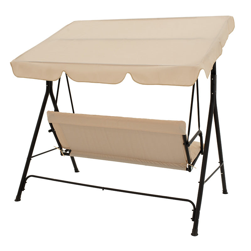 Κούνια Globo  μαύρο μέταλλο με ύφασμα σε μπεζ απόχρωση 170x110x153εκ - Pakobazaar