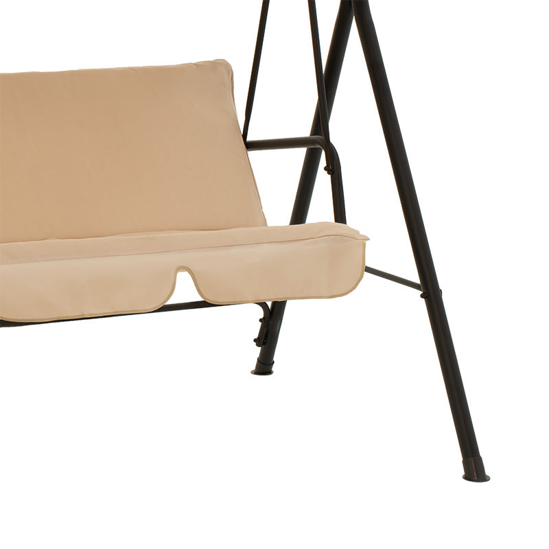 Κούνια Globo  μαύρο μέταλλο με ύφασμα σε μπεζ απόχρωση 170x110x153εκ - Pakobazaar