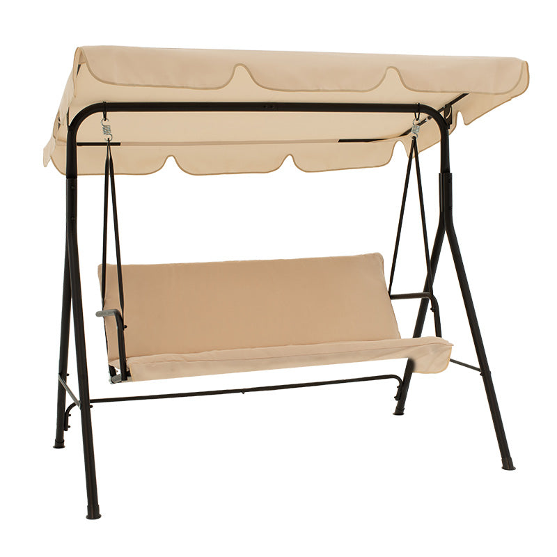 Κούνια Globo  μαύρο μέταλλο με ύφασμα σε μπεζ απόχρωση 170x110x153εκ - Pakobazaar