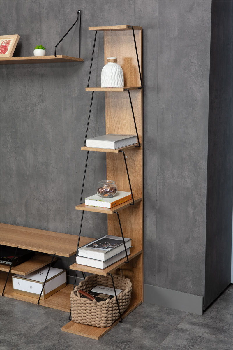 Βιβλιοθήκη mini Tars  sonoma-μαύρο 50x22x150εκ - Image 2