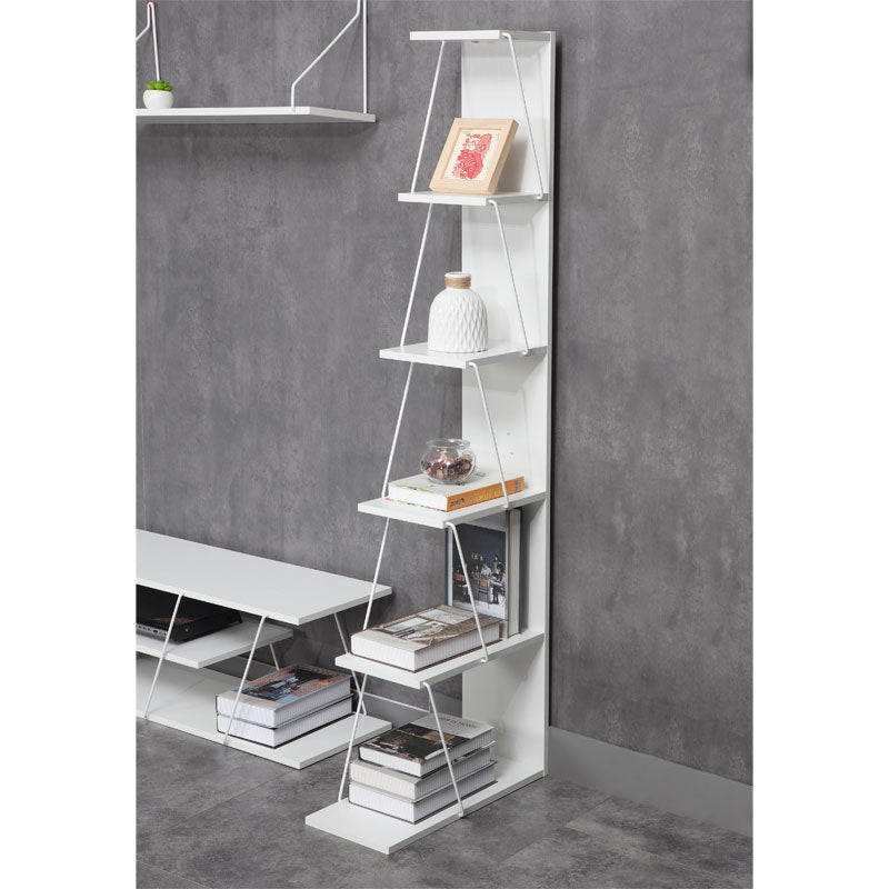 Βιβλιοθήκη mini Tars  λευκό 50x22x150εκ - Pakobazaar
