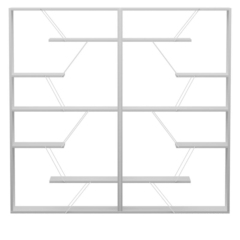 Βιβλιοθήκη Tars  γκρι-λευκό 168x24x157εκ - Pakobazaar