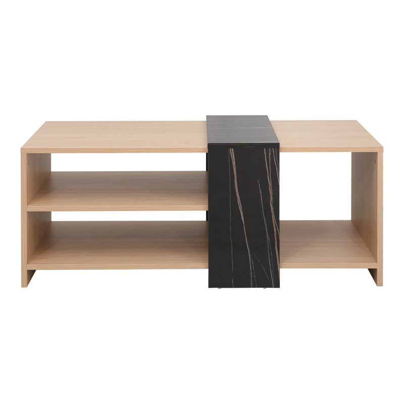 Τραπέζι σαλονιού Cozeto  σε φυσική απόχρωση με όψη μαρμάρου 100x53x41.5εκ - Pakobazaar