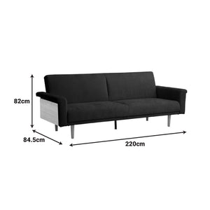 Καναπες-κρεβάτι Flexo  υφασμα ανθρακί 220x84.5x82εκ - Pakobazaar