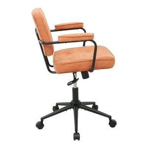 Καρέκλα γραφείου Leberta  terracotta ύφασμα 64x63,5x86-96εκ - Pakobazaar