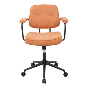 Καρέκλα γραφείου Leberta  terracotta ύφασμα 64x63,5x86-96εκ - Pakobazaar