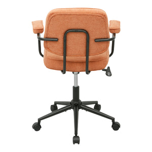 Καρέκλα γραφείου Leberta  terracotta ύφασμα 64x63,5x86-96εκ - Pakobazaar