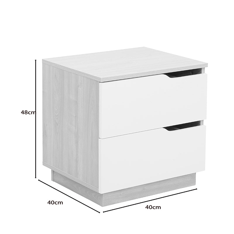 Κομοδίνο Verena  φυσικό με λευκό 48x40x48εκ - Pakobazaar