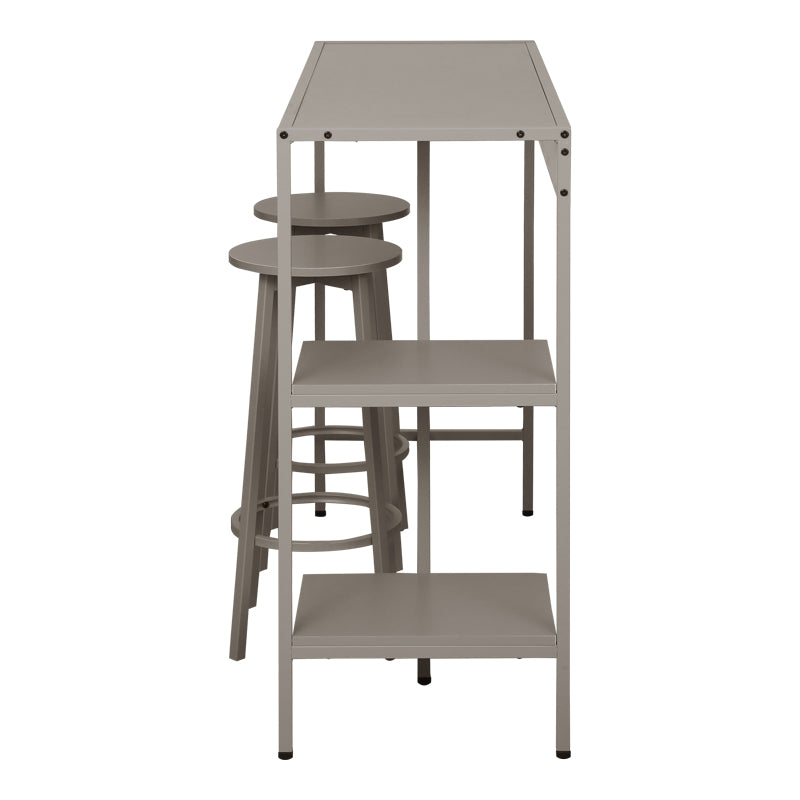 Σετ τραπέζι μπαρ Nexous  3τεμ taupe μέταλλο 124x44x100εκ - Pakobazaar
