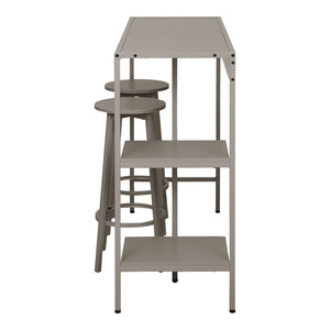 Σετ τραπέζι μπαρ Nexous  3τεμ taupe μέταλλο 124x44x100εκ - Pakobazaar