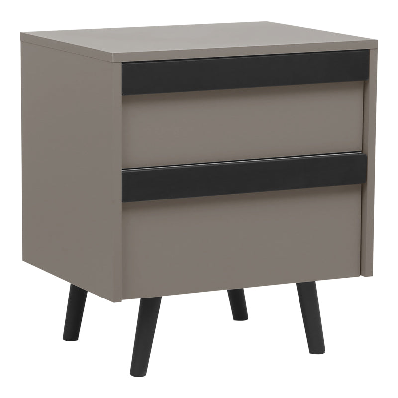 Κομοδίνο Nectra  taupe με μαύρο 50x40x56εκ - Pakobazaar