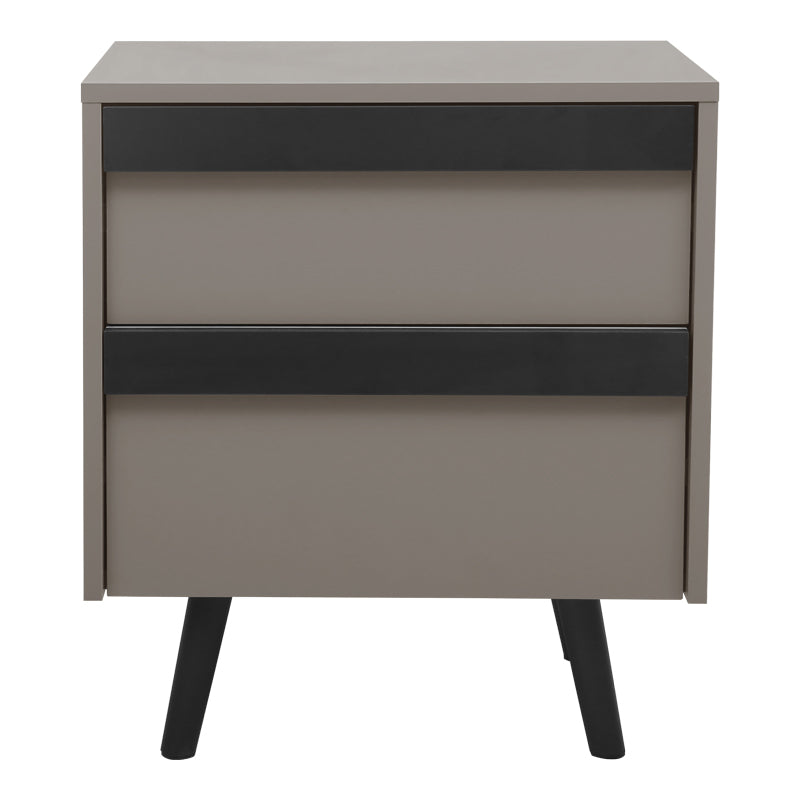 Κομοδίνο Nectra  taupe με μαύρο 50x40x56εκ - Pakobazaar