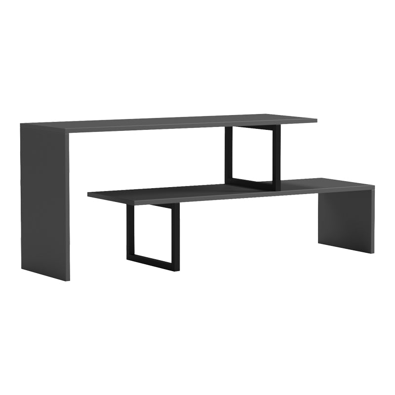 Έπιπλο τηλεόρασης Lilant  μελαμίνης σε γκρι απόχρωση και μαύρο μέταλλο 110-160x30x45εκ - Image 1