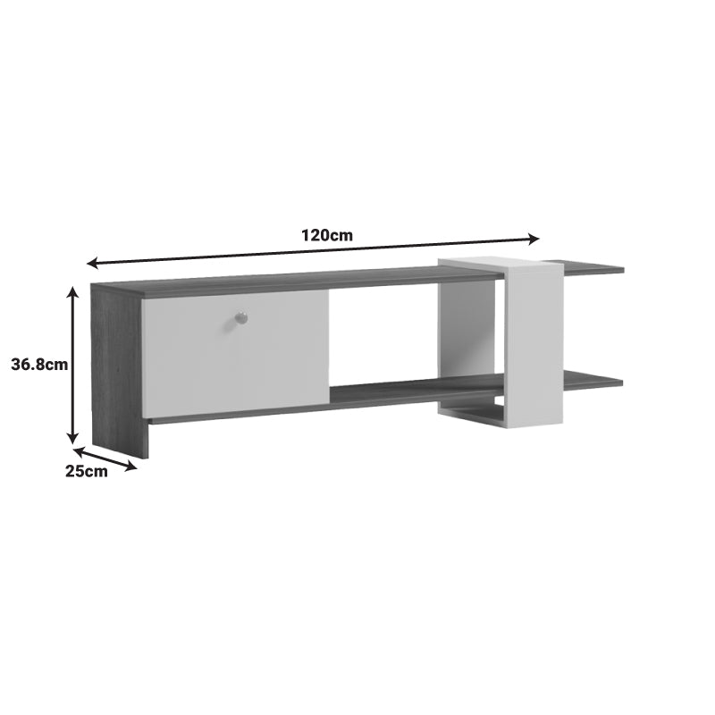 Έπιπλο τηλεόρασης Standi  σε sonoma-γκρι cement απόχρωση 120x25x36.8εκ - Pakobazaar