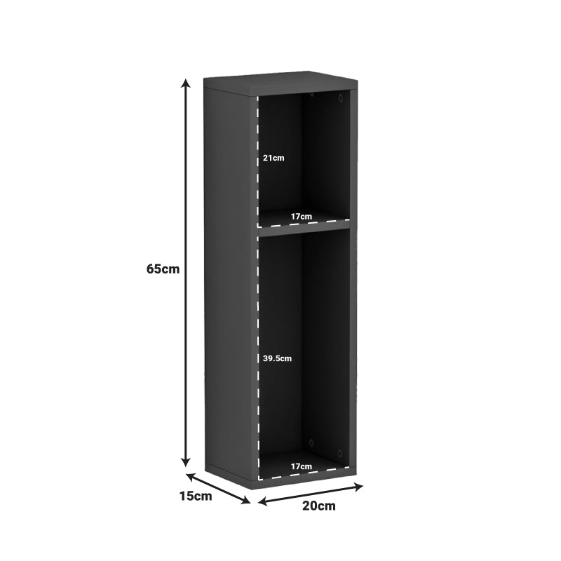 Ραφιέρα-κομοδίνο τοίχου Racks  σε ανθρακί απόχρωση 20x15x65εκ - Image 4