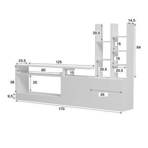 Σύνθετο σαλονιού Seruno  λευκό 170x25x100εκ - Pakobazaar