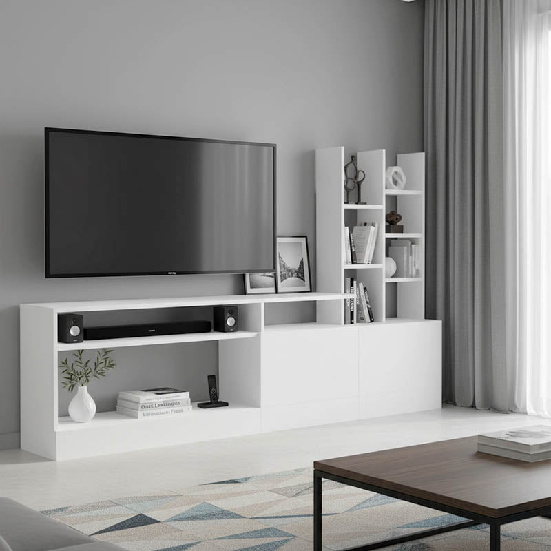 Σύνθετο σαλονιού Seruno  λευκό 170x25x100εκ - Pakobazaar