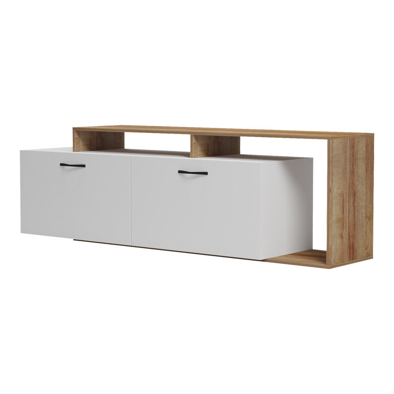 Έπιπλο τηλεόρασης Tobler  σε oak- λευκή απόχρωση 170x40x53εκ - Pakobazaar