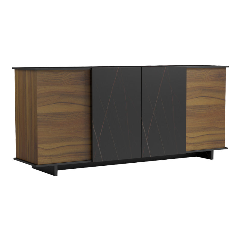 Μπουφές Zafore  καρυδί- μαύρο μαρμάρου 180x45x80εκ - Pakobazaar