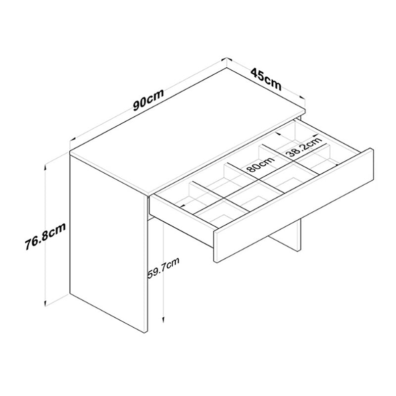 Κονσόλα-τουαλέτα κρεβατοκάμαρας Artemisia  σε λευκή απόχρωση 90x45x76.8εκ - Image 6