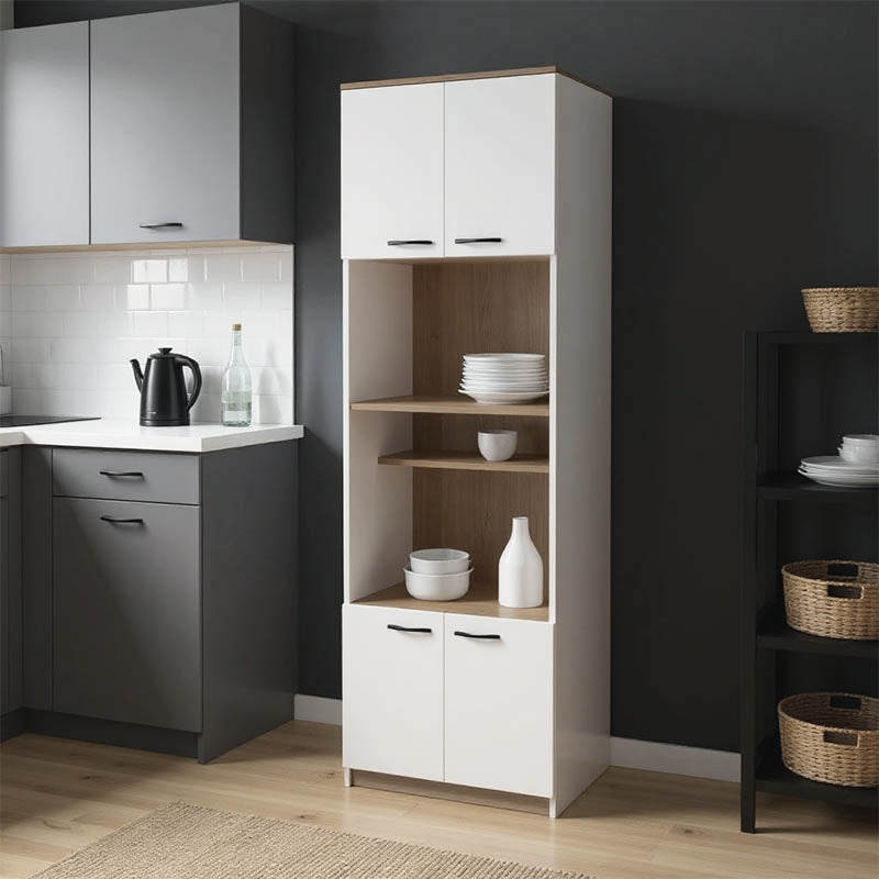Ντουλάπα κουζίνας Rowan  σε λευκή-sonoma απόχρωση 60x42x182εκ - Pakobazaar