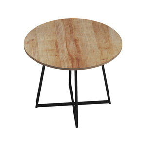 Τραπέζι Sarah Ι  oak- μαύρα μεταλλικά πόδια Φ100x76εκ - Pakobazaar
