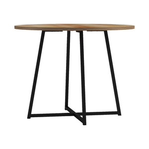 Τραπέζι Sarah Ι  oak- μαύρα μεταλλικά πόδια Φ100x76εκ - Pakobazaar