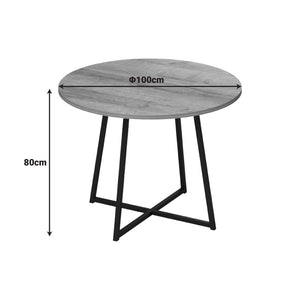 Τραπέζι Sarah Ι  oak- μαύρα μεταλλικά πόδια Φ100x76εκ - Pakobazaar