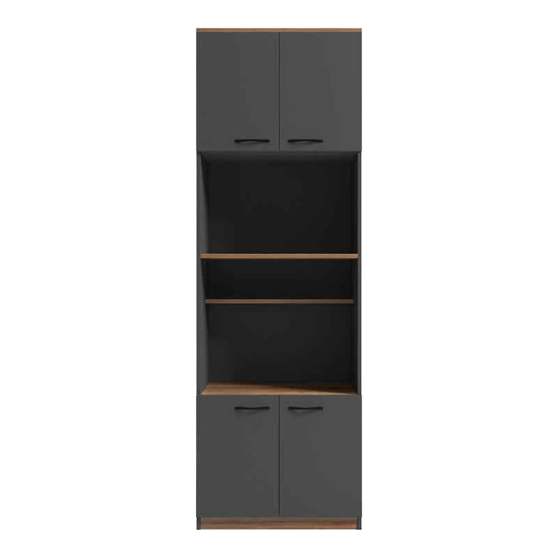Ντουλάπα κουζίνας Rowan  σε ανθρακί-oak απόχρωση 60x42x182εκ - Pakobazaar