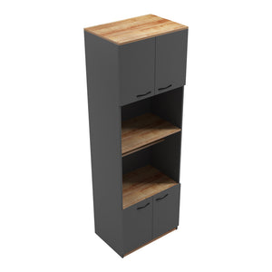 Ντουλάπα κουζίνας Rowan  σε ανθρακί-oak απόχρωση 60x42x182εκ - Pakobazaar