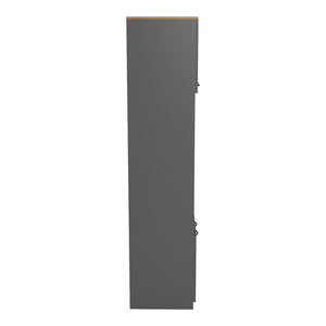 Ντουλάπα κουζίνας Rowan  σε ανθρακί-oak απόχρωση 60x42x182εκ - Pakobazaar