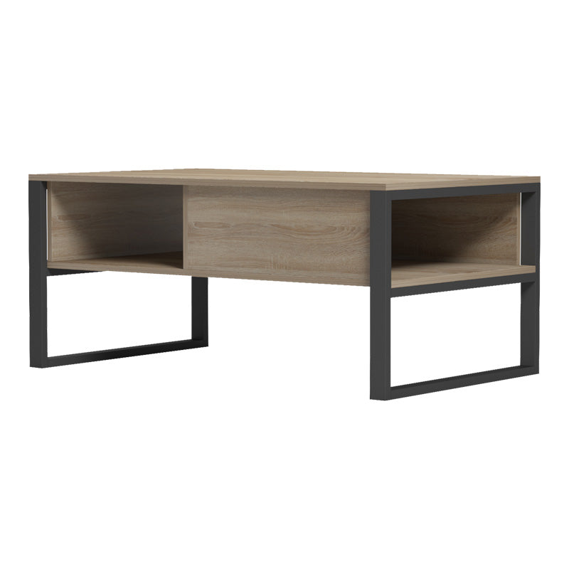 Τραπέζι σαλονιού Bendon  σε sonoma-μαύρη απόχρωση 100x60x44.5εκ - Pakobazaar