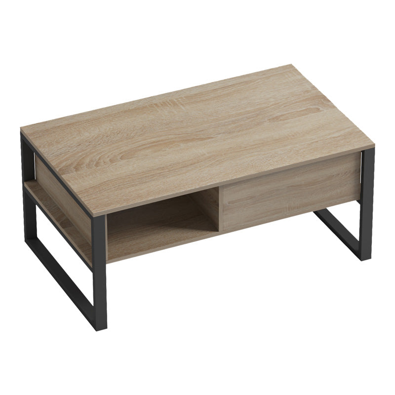 Τραπέζι σαλονιού Bendon  σε sonoma-μαύρη απόχρωση 100x60x44.5εκ - Pakobazaar