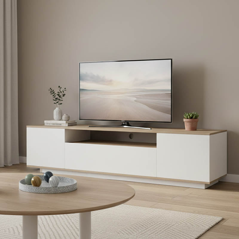 Έπιπλο τηλεόρασης Winey  σε sonoma-λευκή απόχρωση 180x44.5x44.5εκ - Pakobazaar