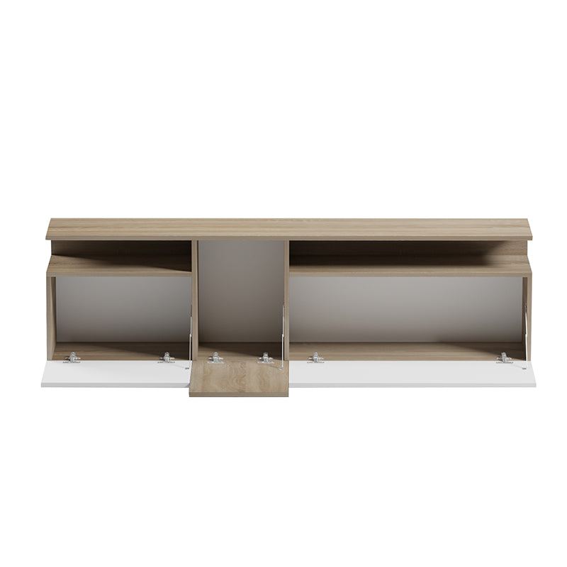 Έπιπλο τηλεόρασης Vendora  σε sonoma-λευκή απόχρωση 150x29.5x46.3εκ - Pakobazaar