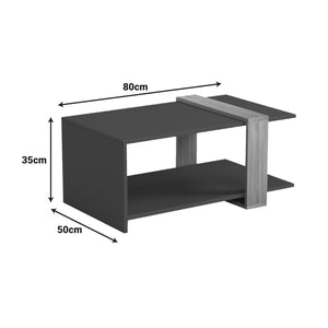 Τραπέζι σαλονιού Masasi  ανθρακί - sonoma 80x50x35εκ - Pakobazaar