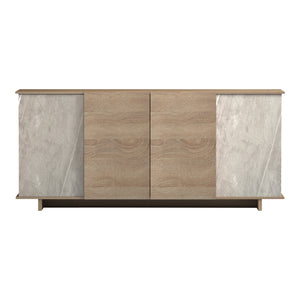 Μπουφές Zafore  sonoma - γκρι μπεζ όψη μαρμάρου 180x45x80εκ - Pakobazaar