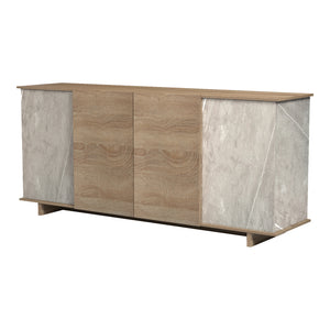 Μπουφές Zafore  sonoma - γκρι μπεζ όψη μαρμάρου 180x45x80εκ - Pakobazaar