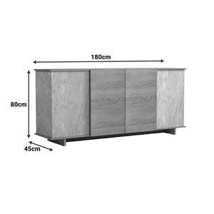 Μπουφές Zafore  sonoma - γκρι μπεζ όψη μαρμάρου 180x45x80εκ - Pakobazaar